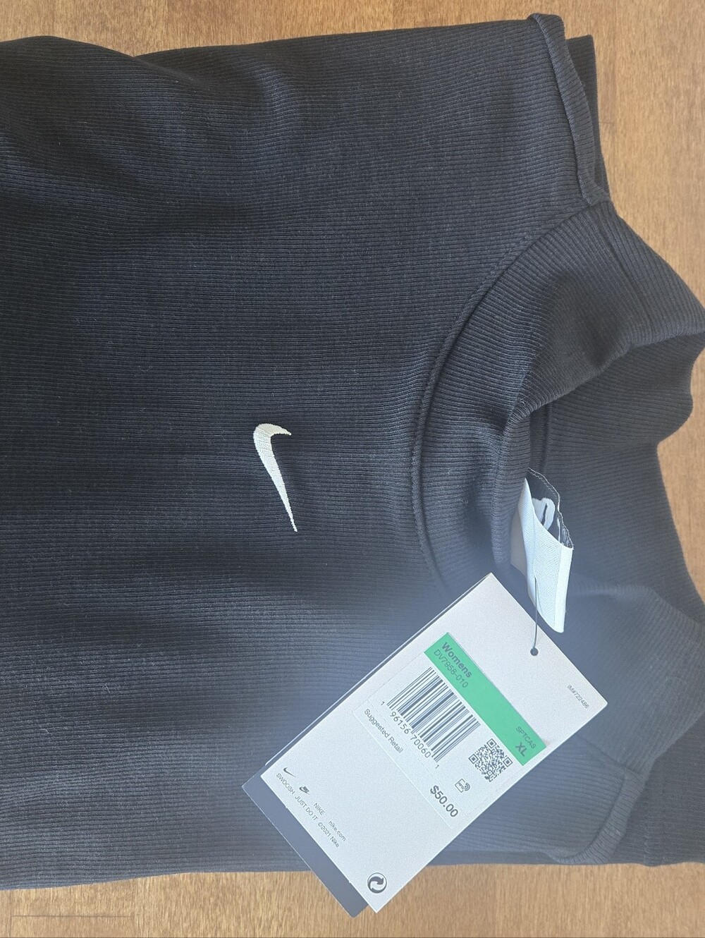 NWT. Nike Sportswear Essential Mock Neck Ribbed Top Black Women's XL - Picture 4 of 4